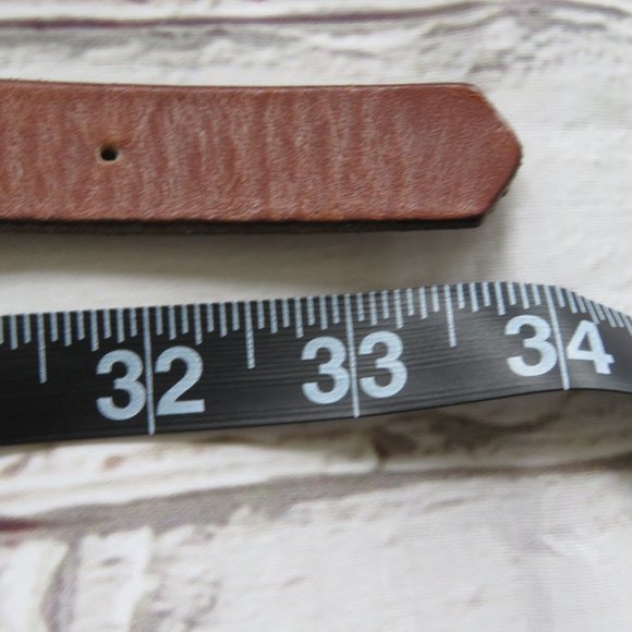 Vintage 1980s Brown Leather Belt - Picture 5 of 5